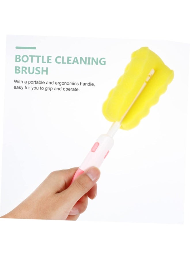 6pc Baby Bottle Cleaning Brush Set Nipple Brush Feeder Brush for Easy Cleaning Portable Ergonomic Handle Soft Sponge for Bottles Accessories Suitable for Family Baby Cups, Bottles, Milk Cups - Image 3