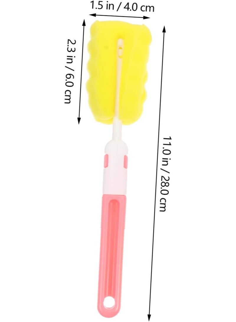 6pc Baby Bottle Cleaning Brush Set Nipple Brush Feeder Brush for Easy Cleaning Portable Ergonomic Handle Soft Sponge for Bottles Accessories Suitable for Family Baby Cups, Bottles, Milk Cups - Image 5