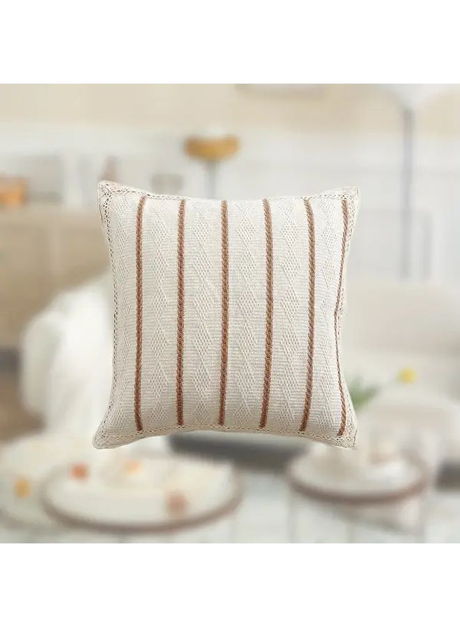 White Rhombus Boho Throw Pillow 23 62x23 62 Inch Decorative Cushion Cover - Image 1