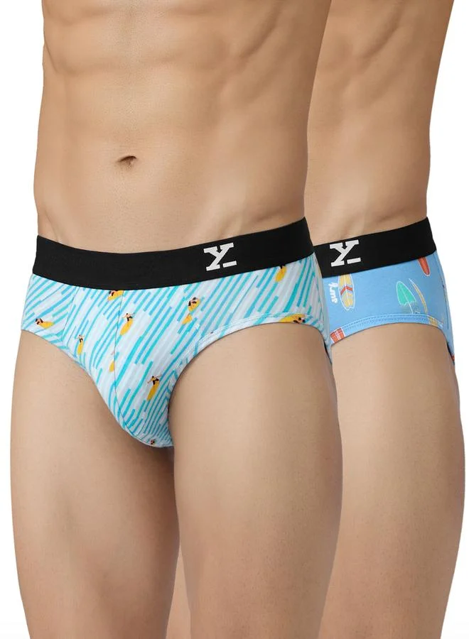 XYXX Pack of 2 - Men Surf Cotton Printed Briefs