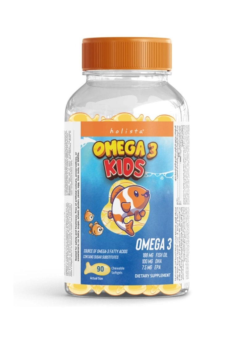 هوليستا كيدز أوميغا 3 أوميغا 3 - 188 ملغ زيت سمك - 90 كبسولة هلامية قابلة للمضغ - Image 1