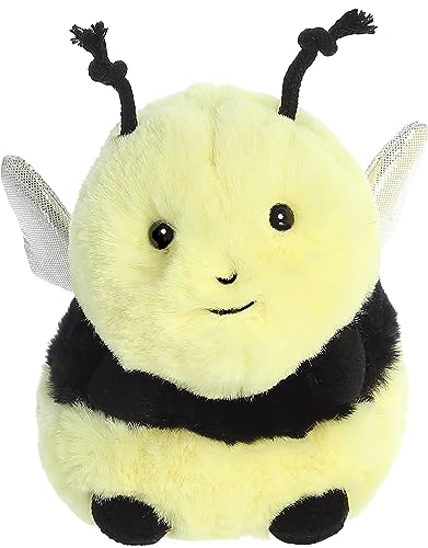Aurora Playful Rolly Pet Bee Happy Stuffed Animal Compact Size for OntheGo Fun for Adults Kids Birthdays and Anniversaries Yellow 5 Inches - Image 1
