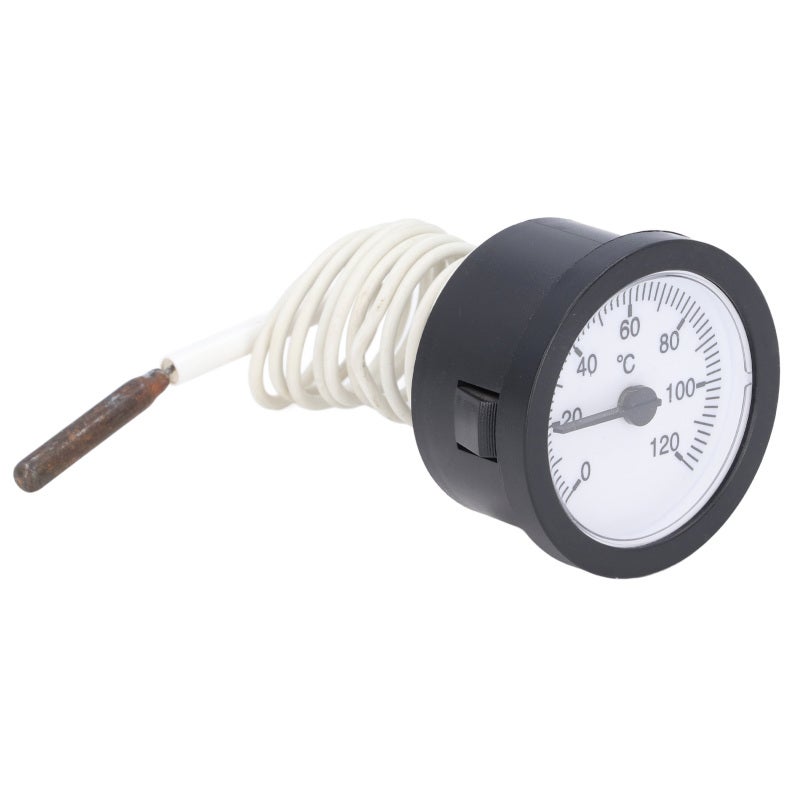 Dial Thermometer: 52mm Dial, 0‑120°C Range, Copper Sensor - Clear Scale Liquid Thermometer for Home Brewing, Aquarium, Cooking & Industrial Liquid Temperature Testing - Image 1