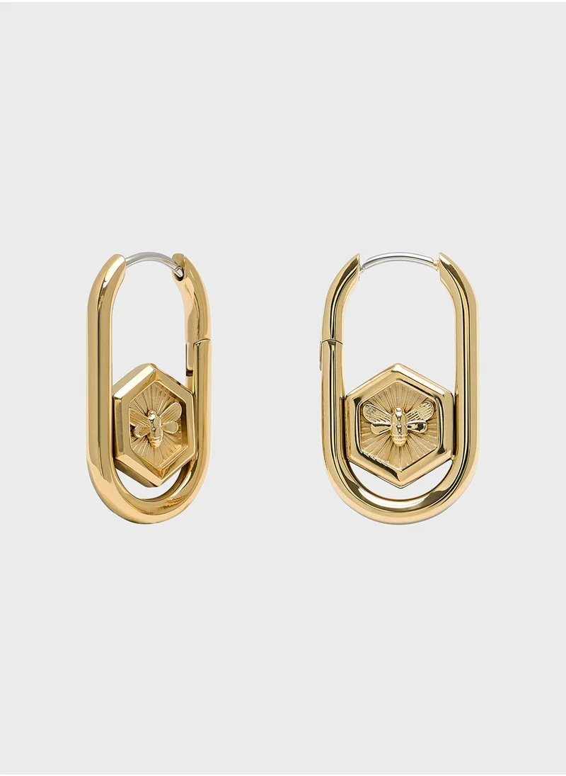 OLIVIA BURTON U-Shaped Zircon Metallic Earrings