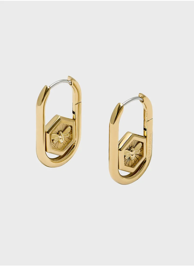 OLIVIA BURTON U-Shaped Zircon Metallic Earrings