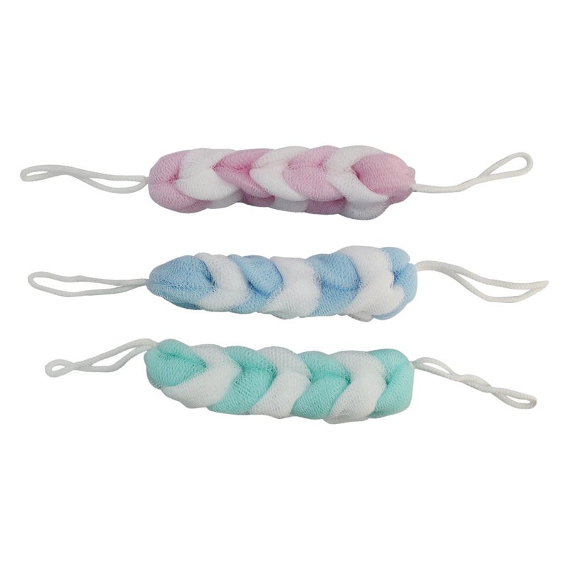 Winberg loofah Bath scurb cleaning body scurb Loofah Flower Nylon Meshy Back Scrubber Bath Shower Exfoliating Body Brush Wash Puff Spa Soap Sponge Scrub Set of 3 Bathscurb - Image 3