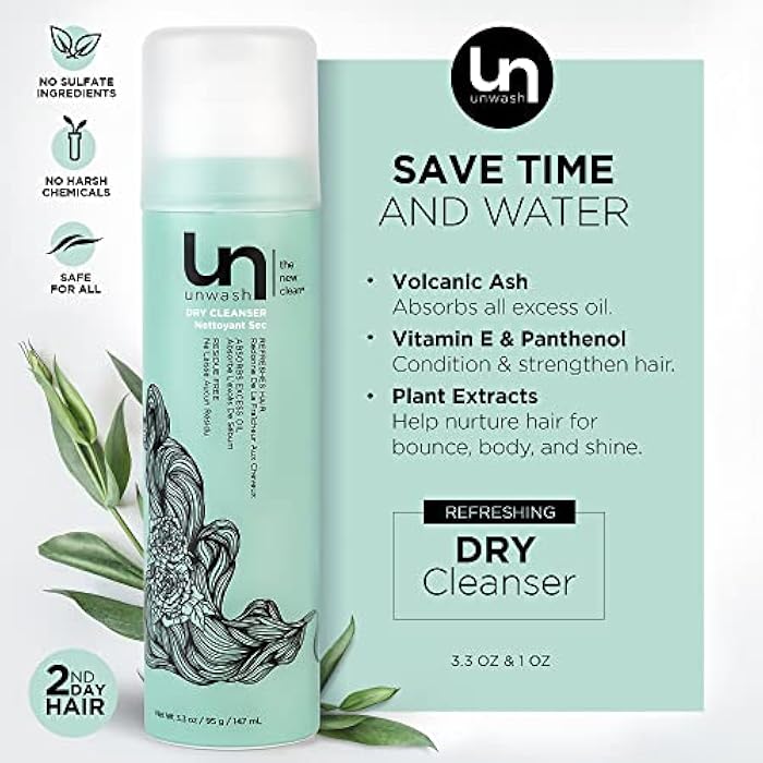 unwash Dry Cleanser - Dry Shampoo for All Hair Types, Refresh Hair & Absorb Excess Oil, Lightweight & Residue-Free, Color-Safe, 3.3 oz - Image 4