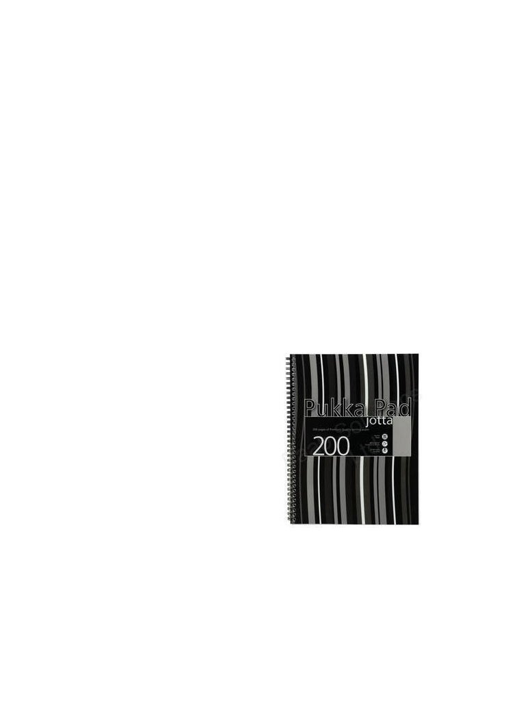 Pukka Pad - 1 Pukka Pad Jotta Notebook Wirebound Plastic Punched 200pp 80gsm A4 Black Stripes Ref JP018-5 - Image 1