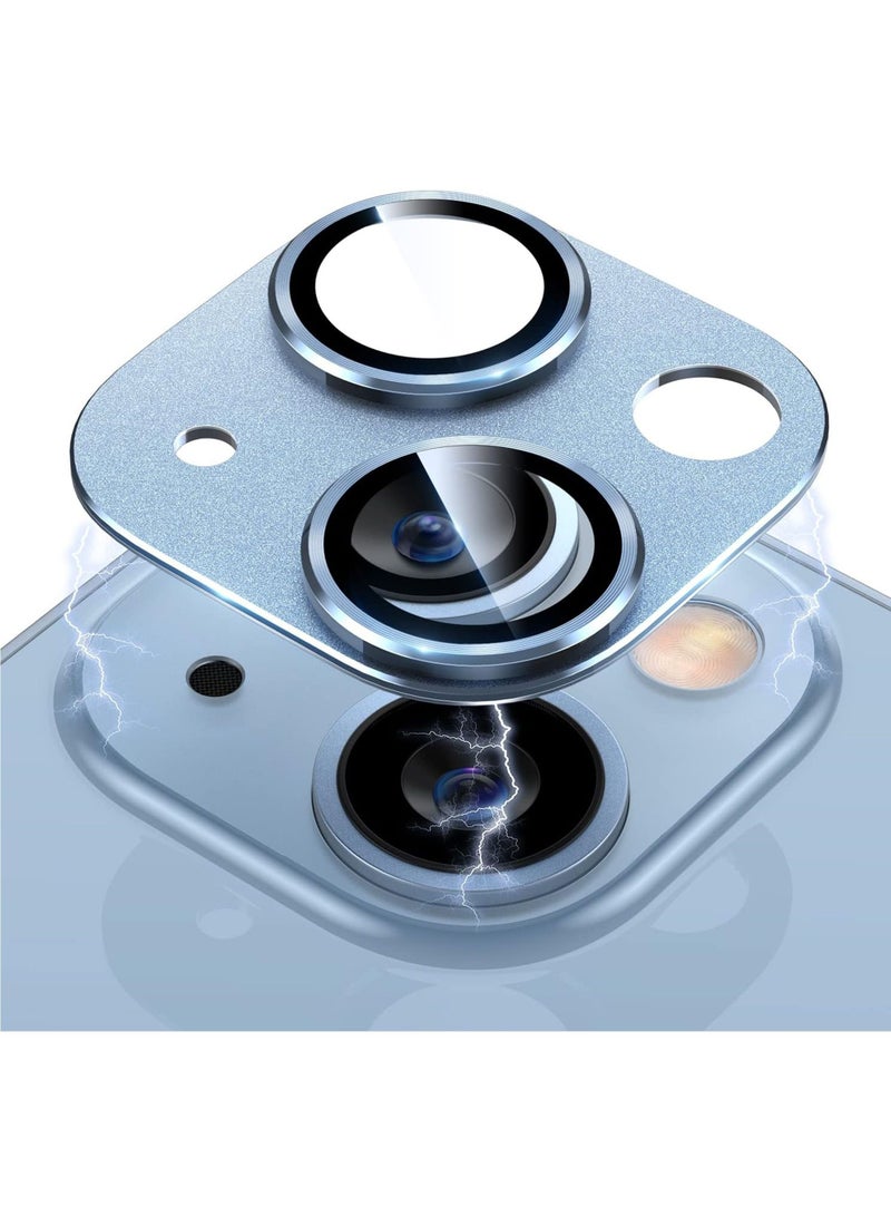 Captaintech Pow For iPhone 15 /iPhone 15 Plus Camera Lens Protector 【Not for iPhone 15 Pro/15 Pro Max】【Drop Protection】 9H Tempered Glass Camera Cover Screen Metal Ring Case Friendly Scratch Resistant - Image 1