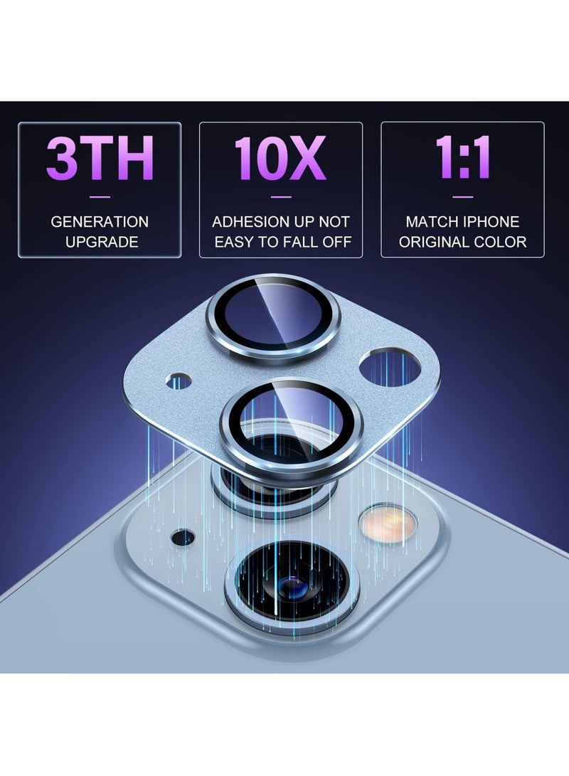 Captaintech Pow For iPhone 15 /iPhone 15 Plus Camera Lens Protector 【Not for iPhone 15 Pro/15 Pro Max】【Drop Protection】 9H Tempered Glass Camera Cover Screen Metal Ring Case Friendly Scratch Resistant - Image 5