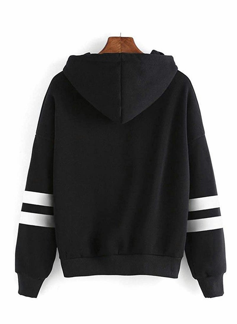 KASTWAVE Friends Hoodies for Women, Long Sleeve Drawstring Fleece Letters Print Hooded(Black,M) - Image 3