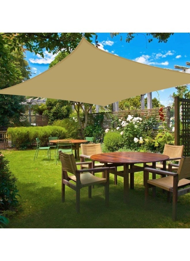 GGEROU - Sun Shade Sail Canopy Air Permeable & 95% UV Block Resistant Awning, With Stainless Steel Hardware Fixing Kit for Patio Outdoor Garden Backyard Yard Beige - Image 1