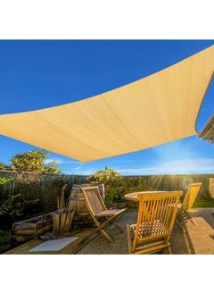 Sun Shade Sail Canopy Air Permeable & 95% UV Block Resistant Awning, With Stainless Steel Hardware Fixing Kit for Patio Outdoor Garden Backyard Yard Beige