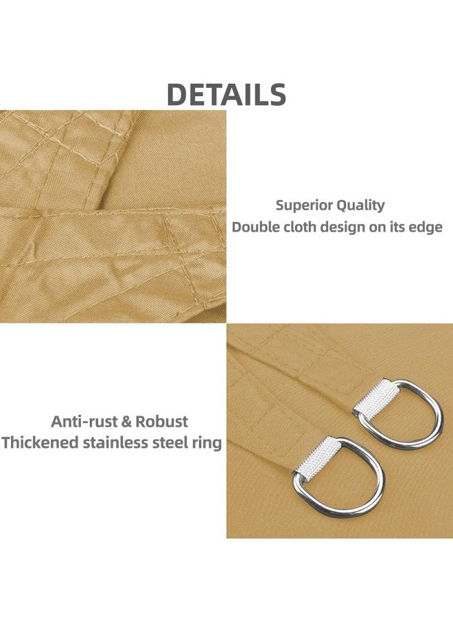 GGEROU - Sun Shade Sail Canopy Air Permeable & 95% UV Block Resistant Awning, With Stainless Steel Hardware Fixing Kit for Patio Outdoor Garden Backyard Yard Beige - Image 1