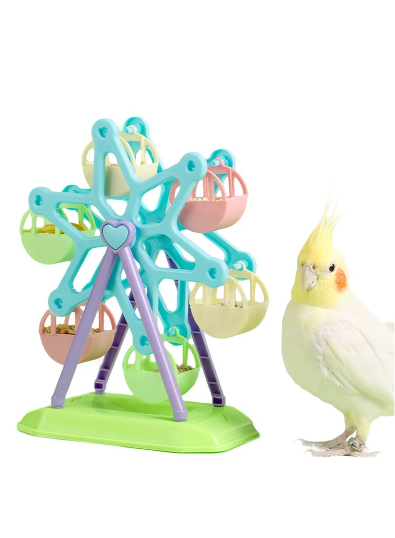 Ferris Wheel Toy for Bird with Feeder Training Parrot Food Box Birds Brain Game in Cage (Ferris Wheel) - Image 1