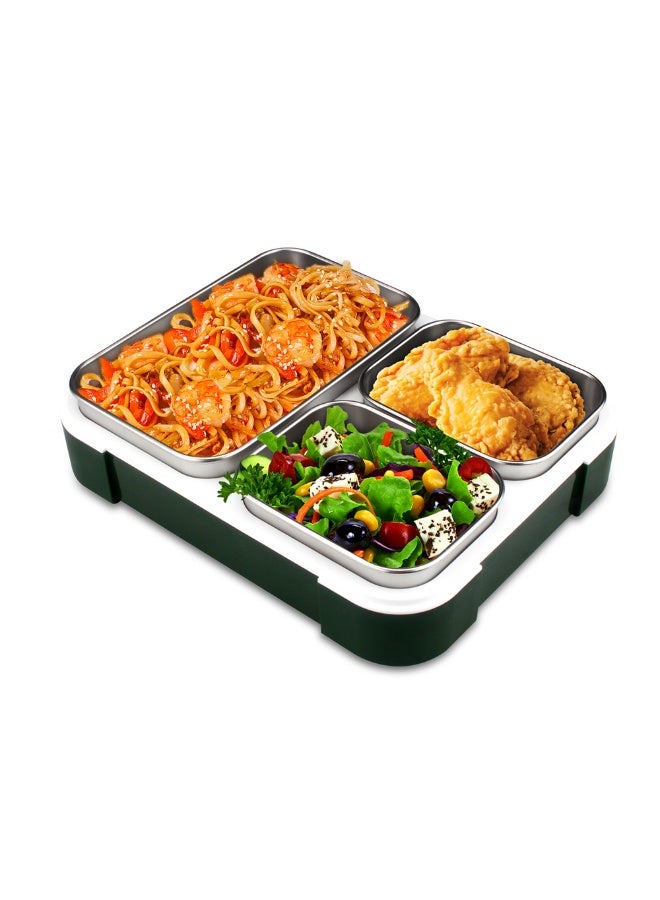 اي ديد صندوق غداء من مادة البولي بروبلين عالية الجودة مع ثلاثة أوعية داخلية من الفولاذ المقاوم للصدأ عالي الجودة 306 مناسب لجميع الأعمار، مع حقيبة عازلة، حاويات غداء بثلاث حجرات مع أغطية، مقاوم للتسرب، خالٍ من مادة BPA، آمن للاستخدام في غسالة الأطباق, 1260 مل  (اللون : بنفسجي) - Image 3