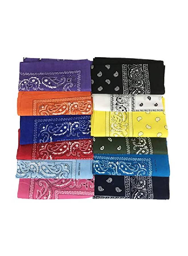 allgala 12 عبوة من الأوشحة القطنية الفاخرة 100% بألوان متنوعة HA55900 - Image 3