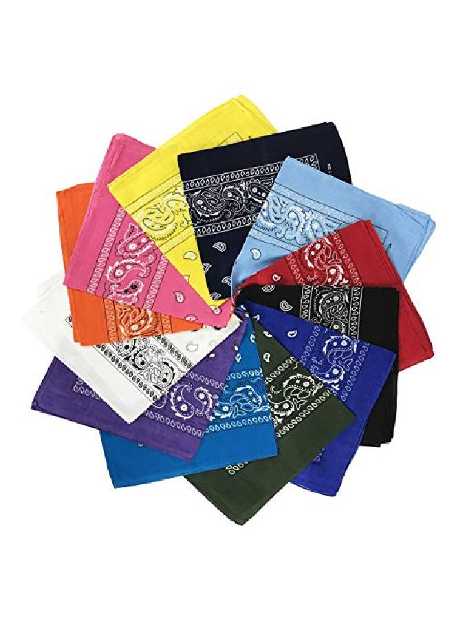 allgala 12 عبوة من الأوشحة القطنية الفاخرة 100% بألوان متنوعة HA55900 - Image 1