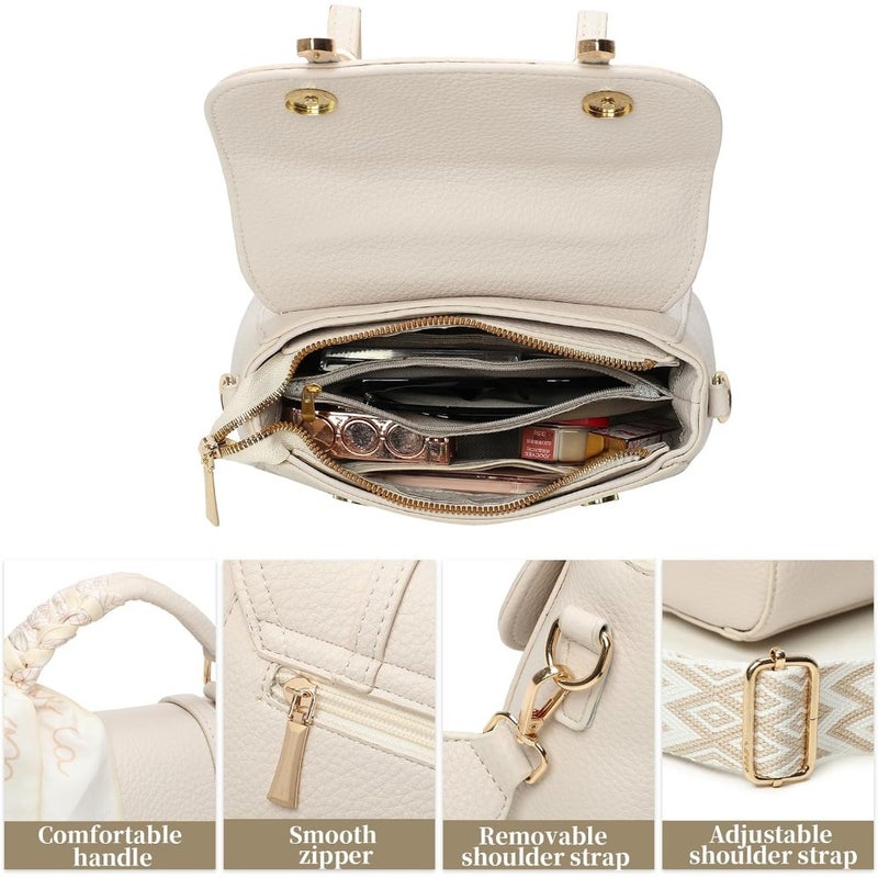 Crossbody Bag For Women: Leather, Black, Adjustable Thick Strap Multiple Compartments for Daily Use, Travel, Camping, Gifts - Image 5