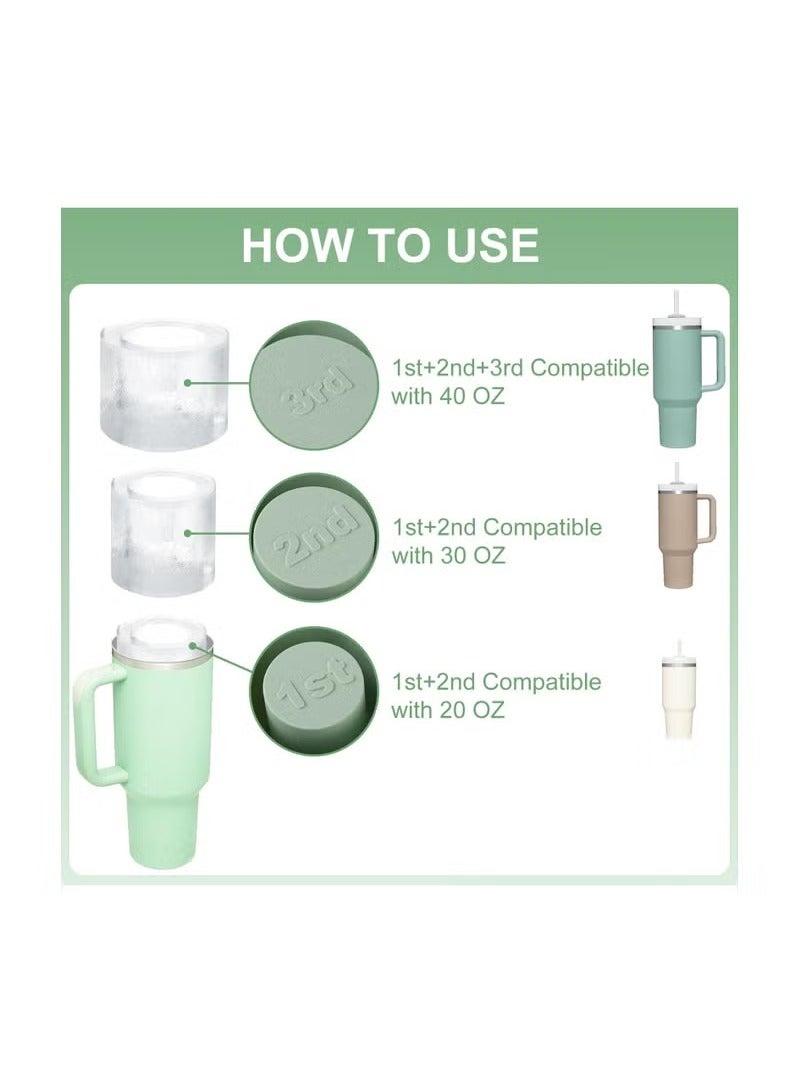 MIXDE Ice Cube Tray for Cup,Ice Mold with Lid & Bin for 30&40 oz Tumblers Accessories,Easy Release Silicone Ice Maker for Ice Drink,Juice - Image 2