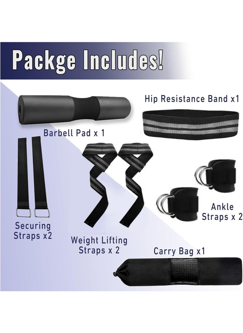 Generic - 9 Pcs Barbell Pad Set for Squats & Hip Thrust pad-Gym Barbell Pad Set for women with 2 Gym Ankle Straps-2 resistance bands-2 Squat bar pads for Hip Thrust-Gym Accessories for Women Set & Workout Essentials - Image 1