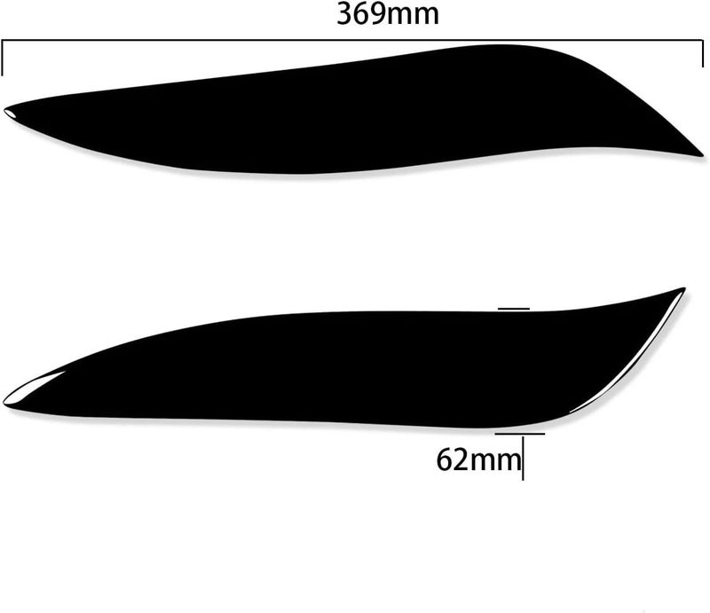 QASULER Gloss Black Headlight Eyebrow Trim for Toyota Corolla - Image 2