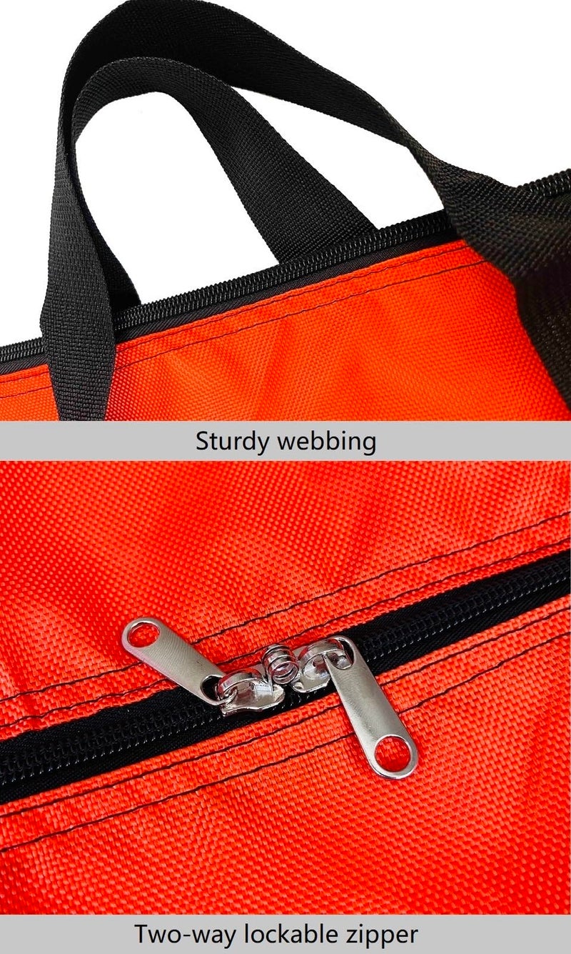 DoYiKe Extra Large Storage Duffle Bag with Zippers and Handles, Heavy Duty Orange Big Foldable Bag for Travel-50x23x15Inch - Image 3