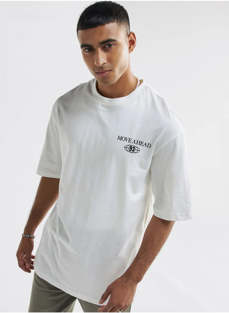 فاف Slogan Crew Neck T-Shirt