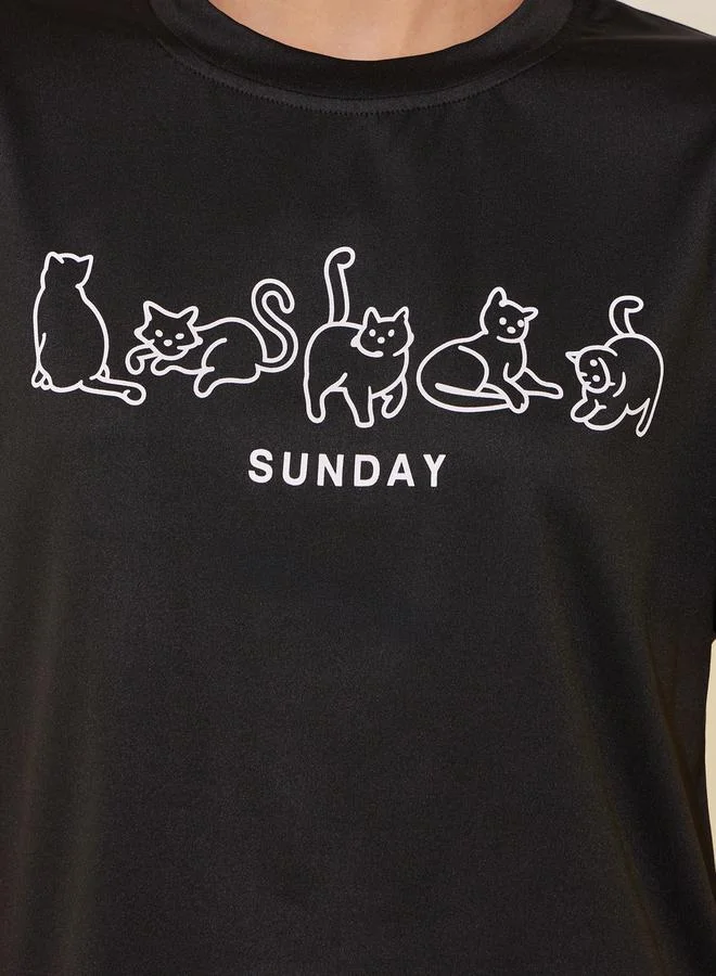 Take Two Round Neck Graphic Print T-Shirt
