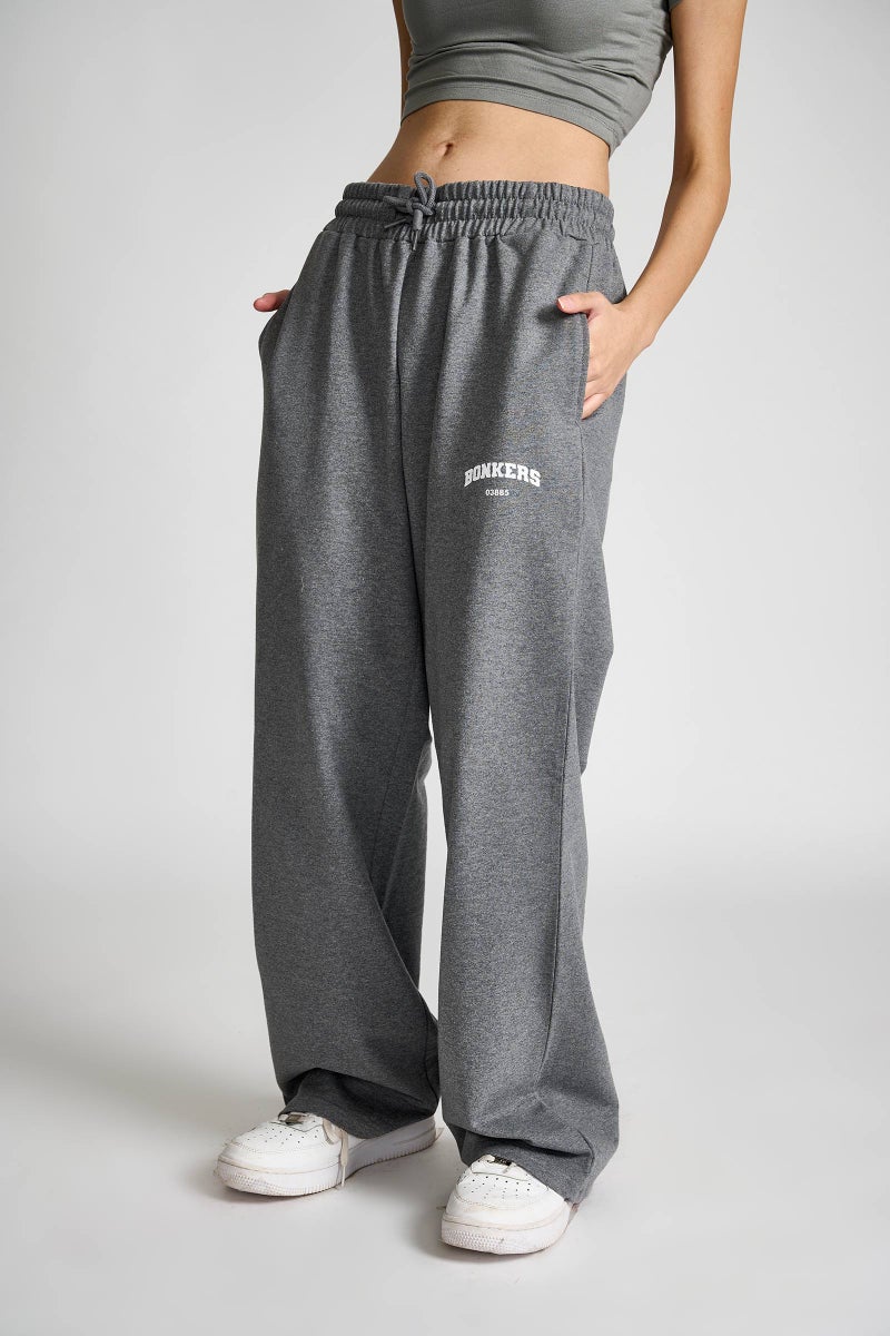 Bonkers Corner Dark Grey Melange Wide-Leg for Women's - Image 3