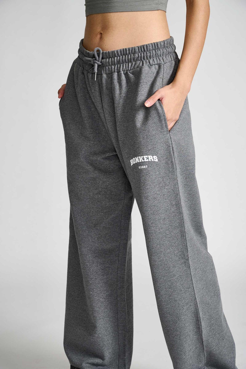 Bonkers Corner Dark Grey Melange Wide-Leg for Women's - Image 4