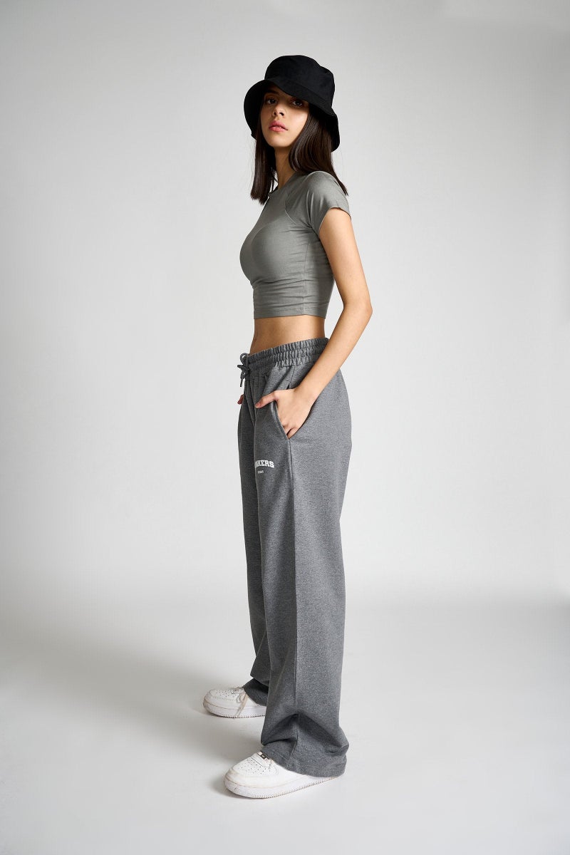 Bonkers Corner Dark Grey Melange Wide-Leg for Women's - Image 5