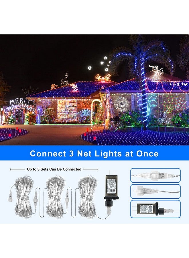 Litehom أضواء خيوط شبكة LED نحاسية من لايتهوم، 9.8 قدم × 6.6 قدم، 192 ليد، 8 أوضاع زينة ديوالي مع أضواء ديوالي لتزيين المنزل! أضواء ديوالي LED، أضواء LED لتزيين المنزل (شبكة متعددة الألوان 3X2)، 1 متر - Image 4