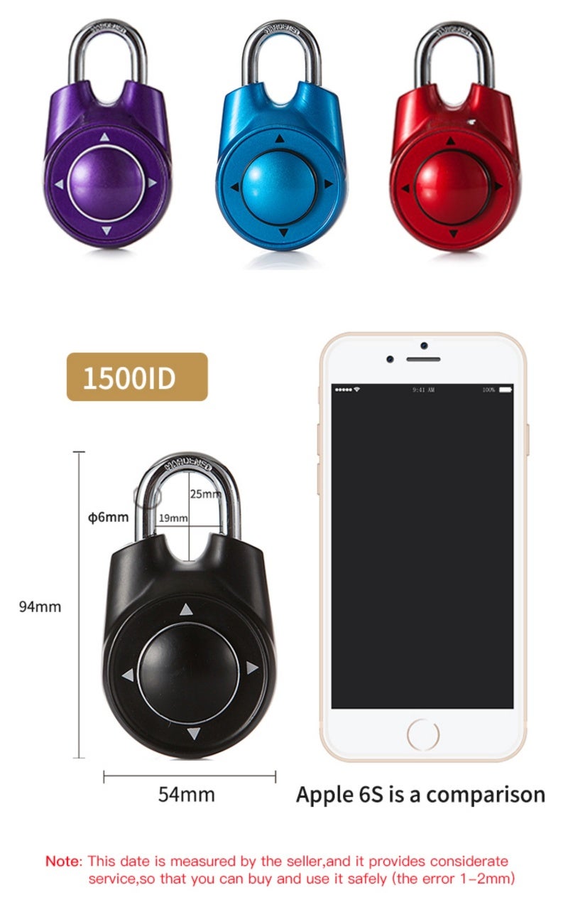 قفل تركيبي اتجاهي SmartGuard لقفل الأمان في السفر والجيم - أزرق - Image 5
