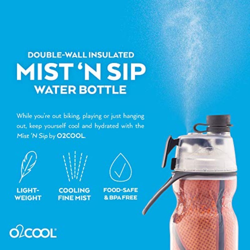 Mist 'N Sip Misting Water Bottle 2-in-1 Mist And Sip Function With No Leak Pull Top Spout Reusable Sports Water Bottle - 20 oz - Image 5