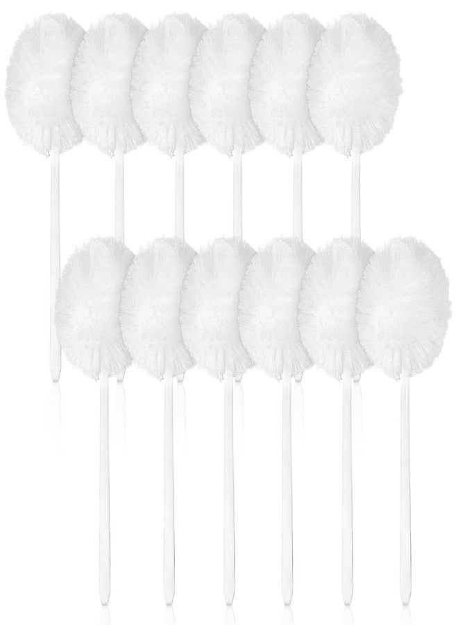 Kifmurase 12 Pcs Toilet Bowl Brushes Soft Swab Polyester Head 15 Inch White Reusable Long Plastic Handled Toilet Brush Cleaners Scrubber Mop for Home Bathroom Cleaning - Image 4