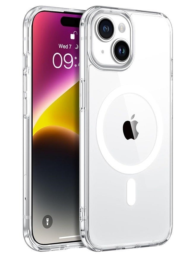 فيسوس الحالة المغناطيسية لـ iPhone 15 ، iPhone 15 CLASE CASE متوافق مع MAGSAFE ، وليس الصفراء ، واضطراب مضاد للخلع ، وغطاء قائم على TPU PUMPER المرن النحيف لـ iPhone 15 6.1 بوصة ، واضحة ، واضحة - Image 1