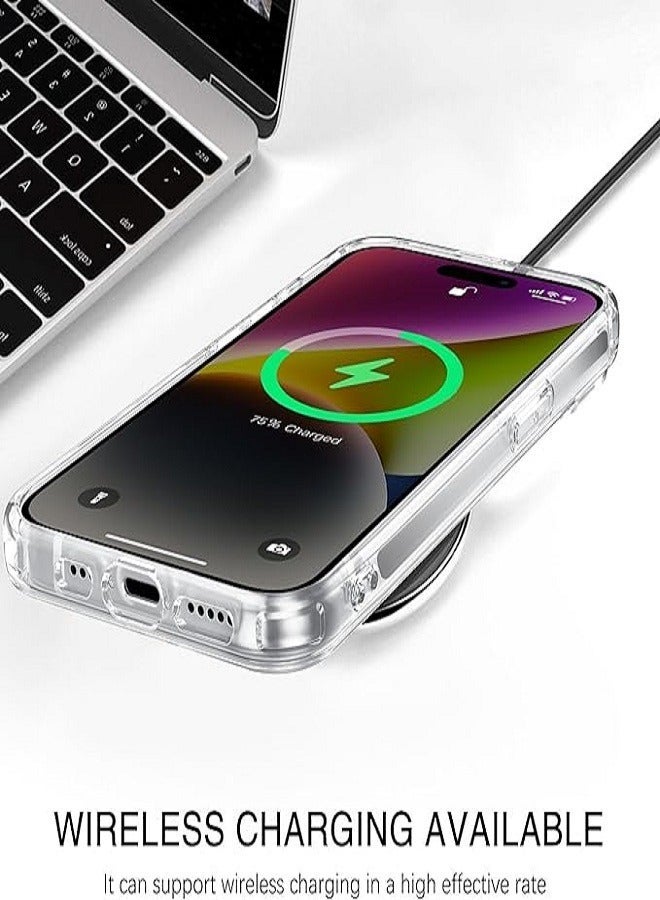 فيسوس الحالة المغناطيسية لـ iPhone 15 ، iPhone 15 CLASE CASE متوافق مع MAGSAFE ، وليس الصفراء ، واضطراب مضاد للخلع ، وغطاء قائم على TPU PUMPER المرن النحيف لـ iPhone 15 6.1 بوصة ، واضحة ، واضحة - Image 2