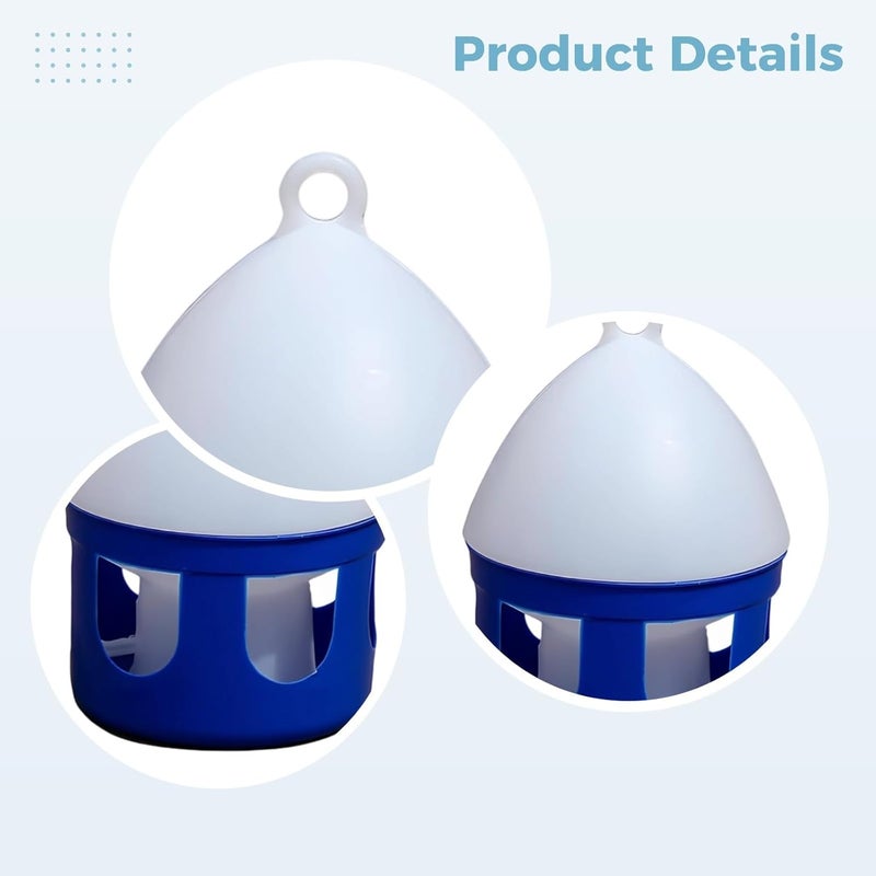2 L / 67 Oz Bird Water Dispenser 2 Pcs, Automatic for Pigeon, Easy to Clean, Blue Visibility, Indoor/Outdoor - Image 2