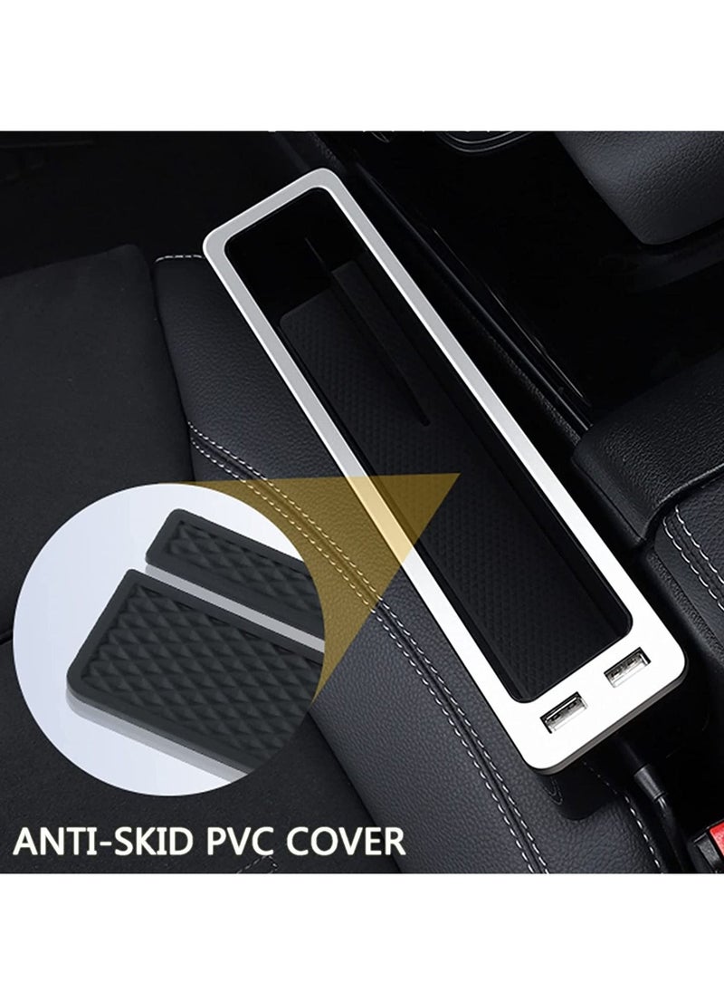 Y&D - Car Seat Gap Organizer Filler Front Automotive Consoles Crevice Storage Box with Two USB Ports Multifunctional Pockets for Cell Phone Sunglass Cards Keys Driver Side - Image 1