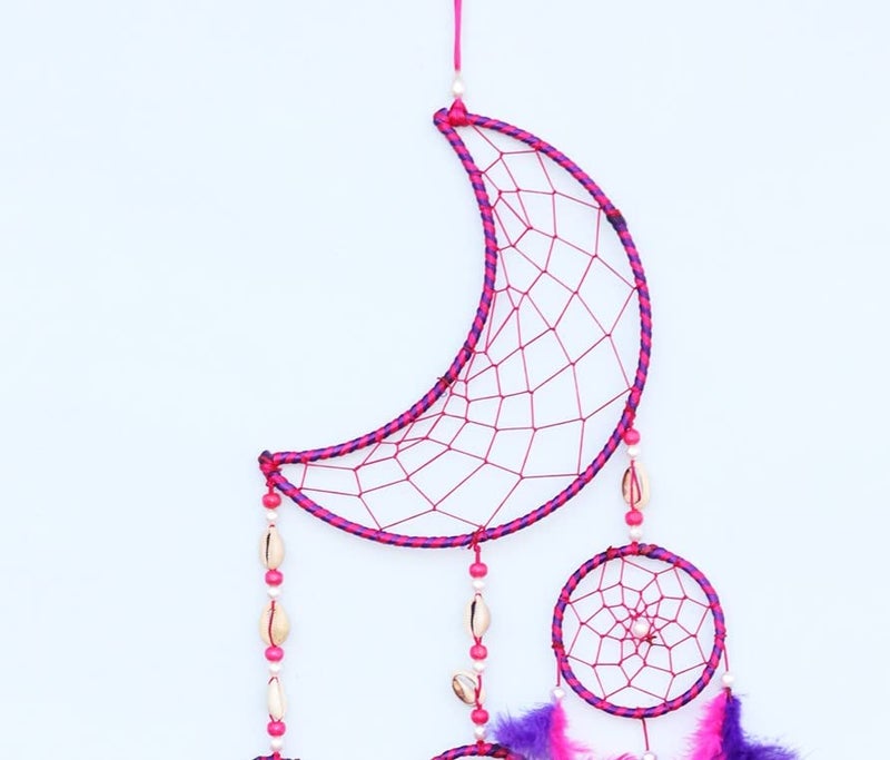 RPH Handicrafts RPH Handicrafts Half Moon Shape Dream Catcher for Bedroom Dream Catcher Moon Wall Hanging Home Decor 60 x 16 m PurpleBlue  - Image 2