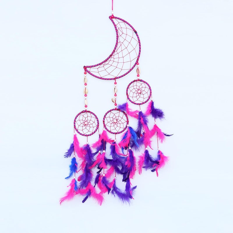 RPH Handicrafts RPH Handicrafts Half Moon Shape Dream Catcher for Bedroom Dream Catcher Moon Wall Hanging Home Decor 60 x 16 m PurpleBlue  - Image 1