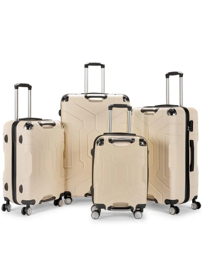 ليمرا طقم شنط سفر مكون من اربع حقائب أمتعة بمقاس 32"/28"/24"/20" انش لون بيج