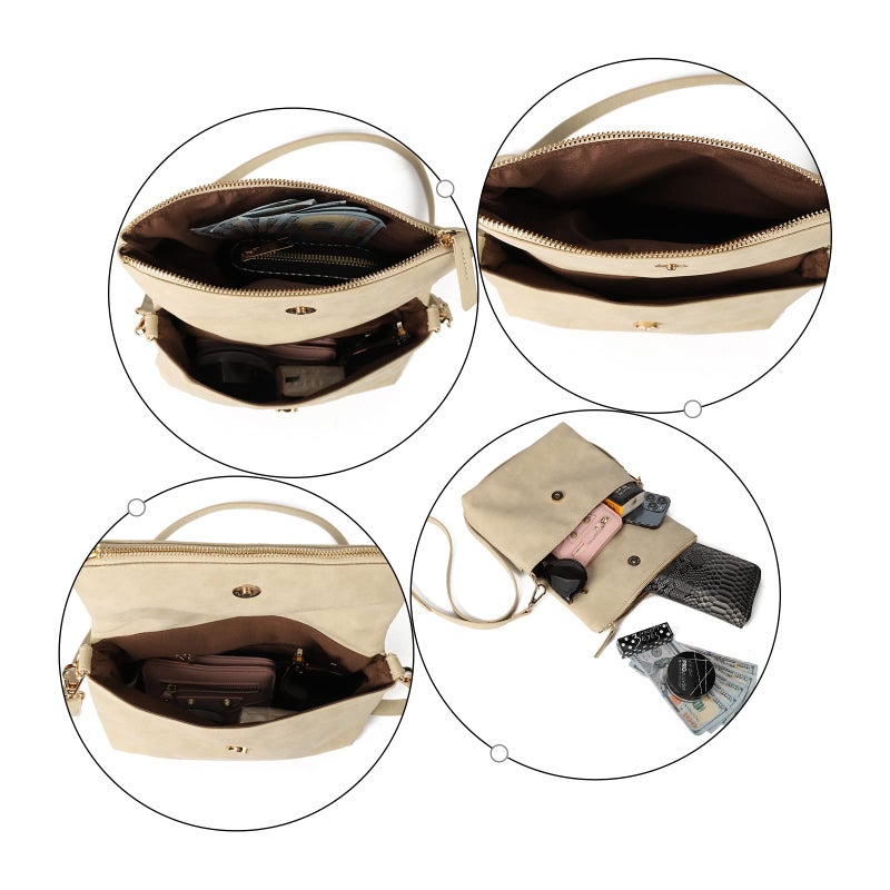 Gladdon Small Crossbody bags for Women Cross body Purse Shoulder Bag Cream - Image 5