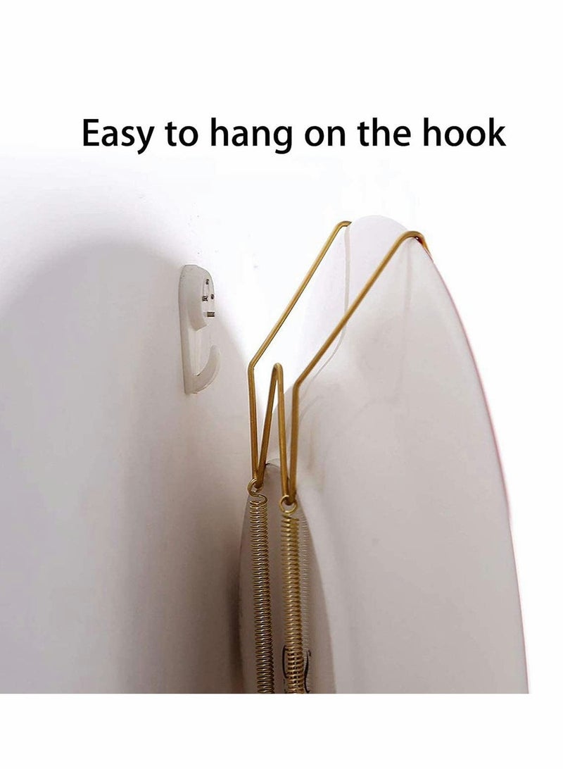Zikra 10Pieces Invisible Plate Hangers Wall Stainless Steel Decorative Wire Holders in Various Sizes with 10 Pieces Hooks for Plates and Art - Image 3