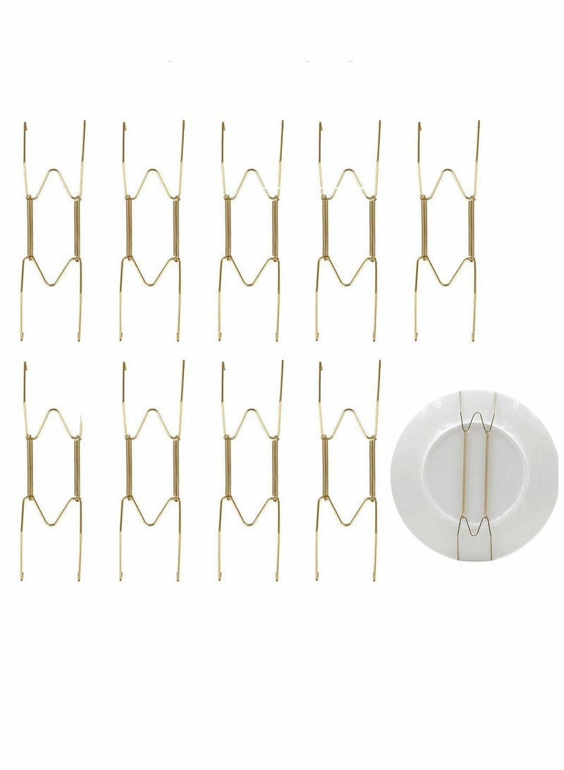 Zikra 10Pieces Invisible Plate Hangers Wall Stainless Steel Decorative Wire Holders in Various Sizes with 10 Pieces Hooks for Plates and Art - Image 1