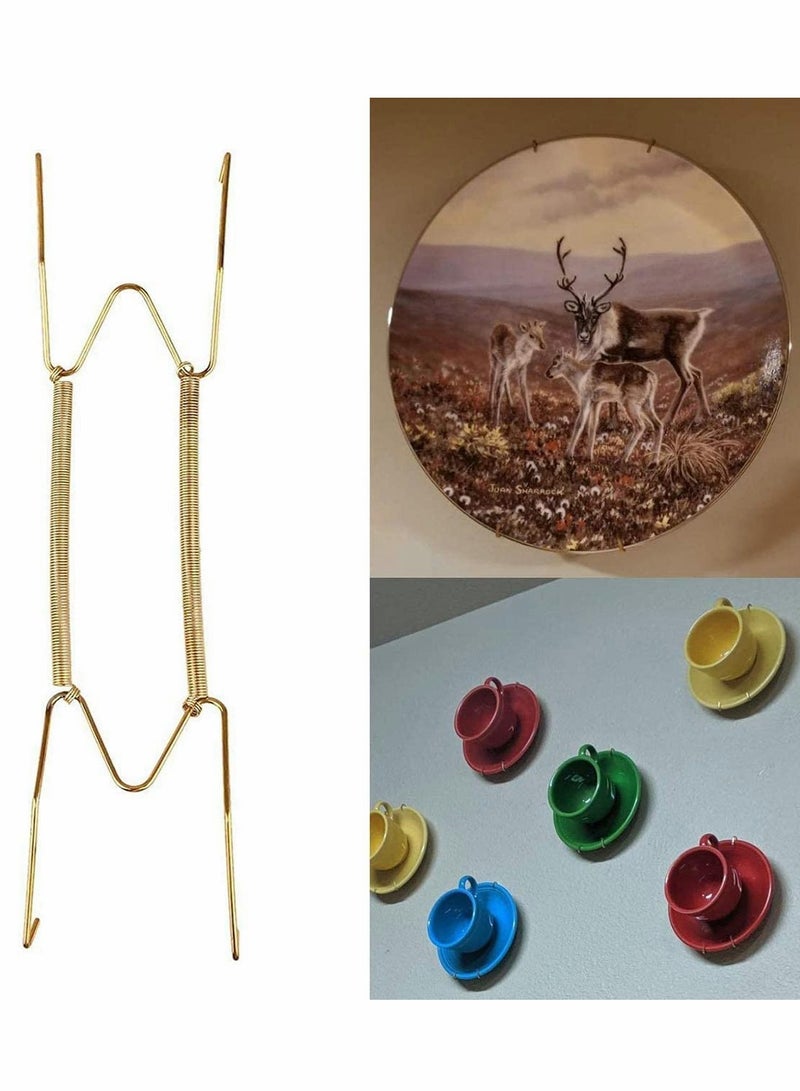 Zikra 10Pieces Invisible Plate Hangers Wall Stainless Steel Decorative Wire Holders in Various Sizes with 10 Pieces Hooks for Plates and Art - Image 4