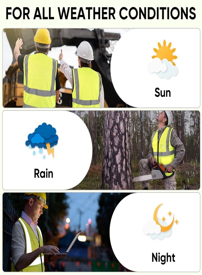 تيكون سترة أمان عاكسة من TICONN، سترة شبكية عالية الوضوح من الفئة الثانية للنساء والرجال، تتوافق مع معايير ANSI (عبوة واحدة، أصفر، متوسط) - Image 5