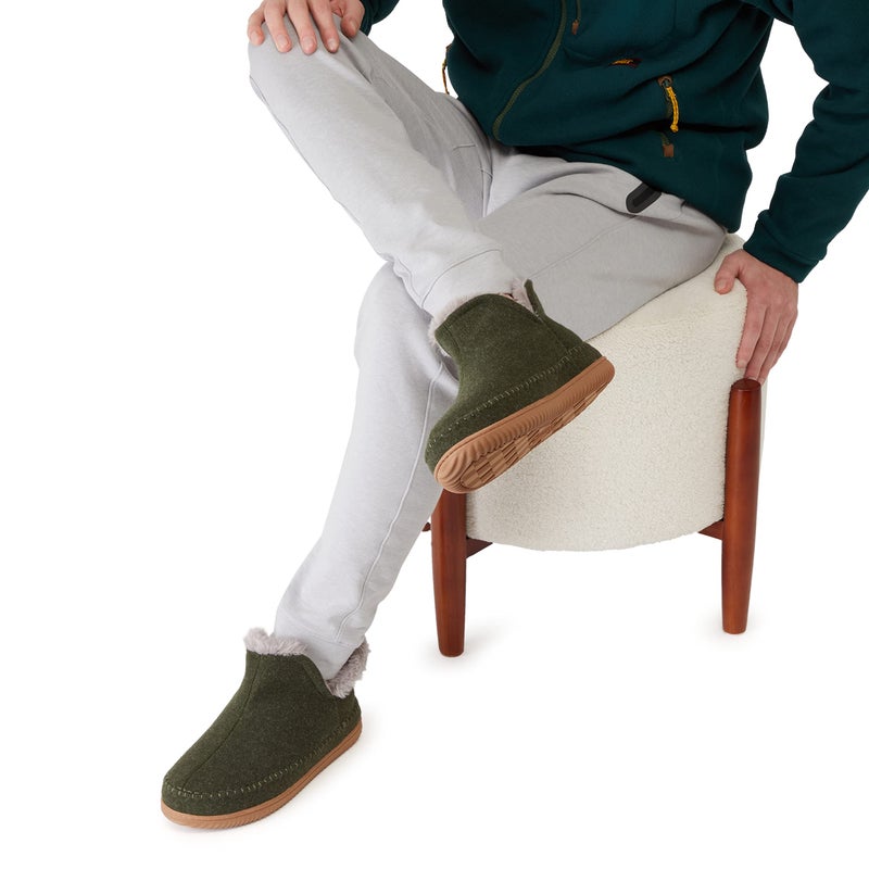Dearfoams Alpine by Dearfoams Men's Brixen Indoor/Outdoor Memory Foam Boot Slipper, Loden, 13W - Image 2