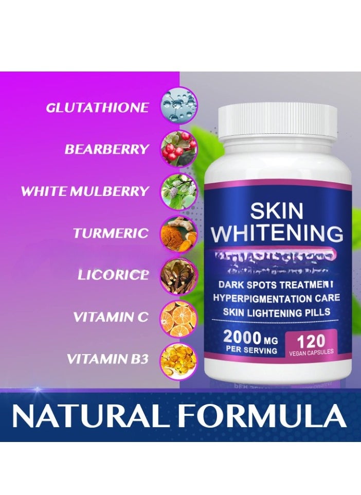 AS SEEN ON TV - Skin Lightning Capsules, Hydrating Moisturizing Glutathione Capsules, Safe And Effective Dark Spots Treatment Skin Whitening Supplement For All Skin Types And Ages - Image 1